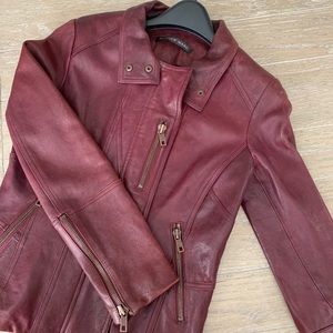 Women’s Andrew Marc leather red jacket